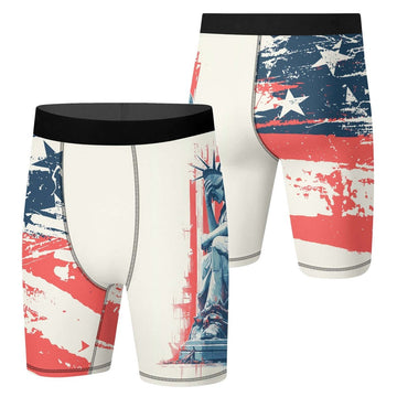 Statue of Liberty in Distress Compression Shorts - BattleFitGear