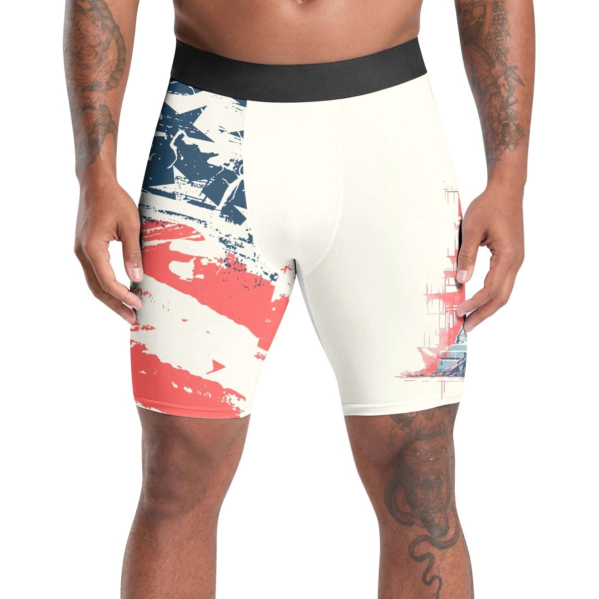 Statue of Liberty in Distress Compression Shorts - BattleFitGear