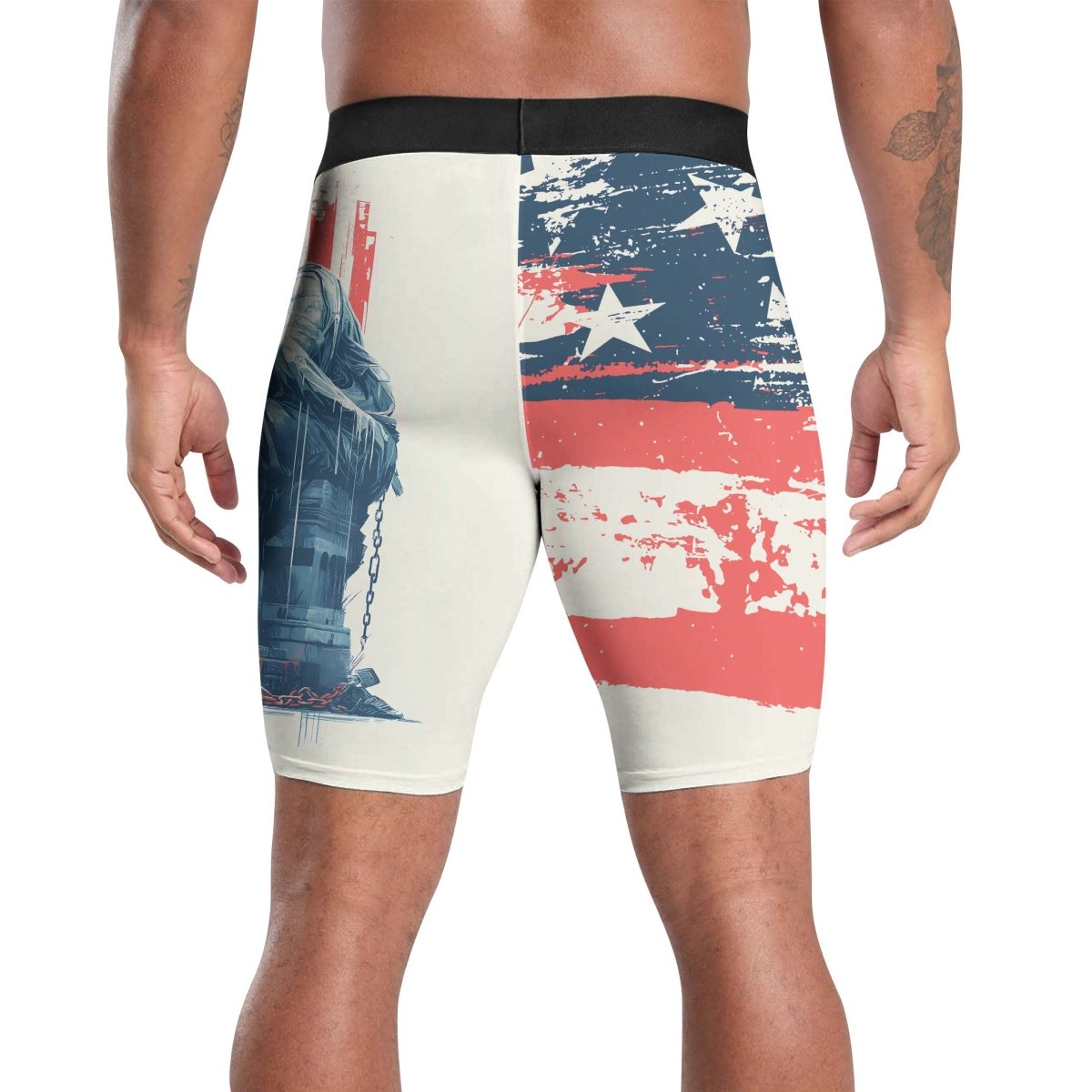 Statue of Liberty in Distress Compression Shorts - BattleFitGear