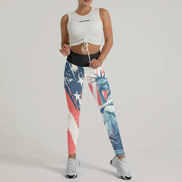 Statue of Liberty in Distress Leggings - BattleFitGear