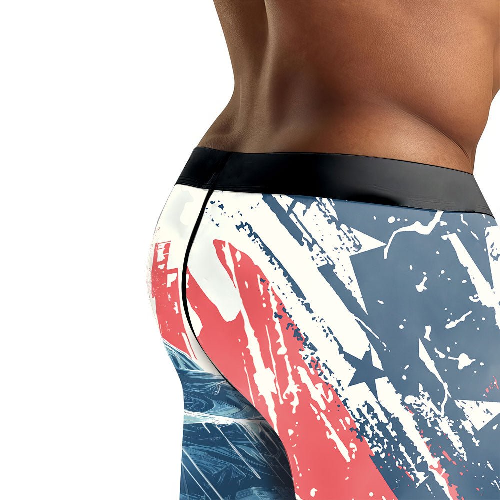 Statue of Liberty in Distress Men's Compression Leggings - BattleFitGear