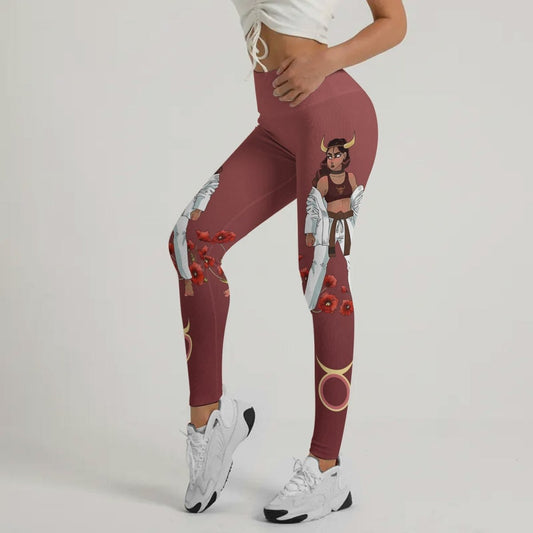 Taurus Mom Zodiac Fighter Leggings - BattleFitGear