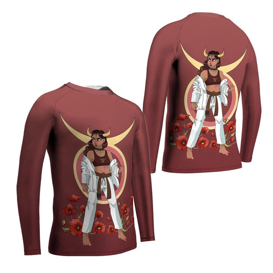 Taurus Zodiac Mom Kids Rash Guard - BattleFitGear