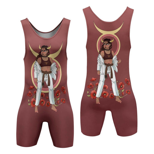 Taurus Zodiac Mom Wrestling Singlet - BattleFitGear