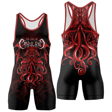 The Call Of Cthulhu RED Wrestling Singlets - BattleFitGear