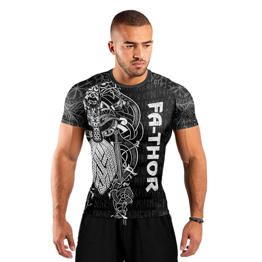 Viking Fa - Thor Men's Short Sleeve Rash Guard - BattleFitGear