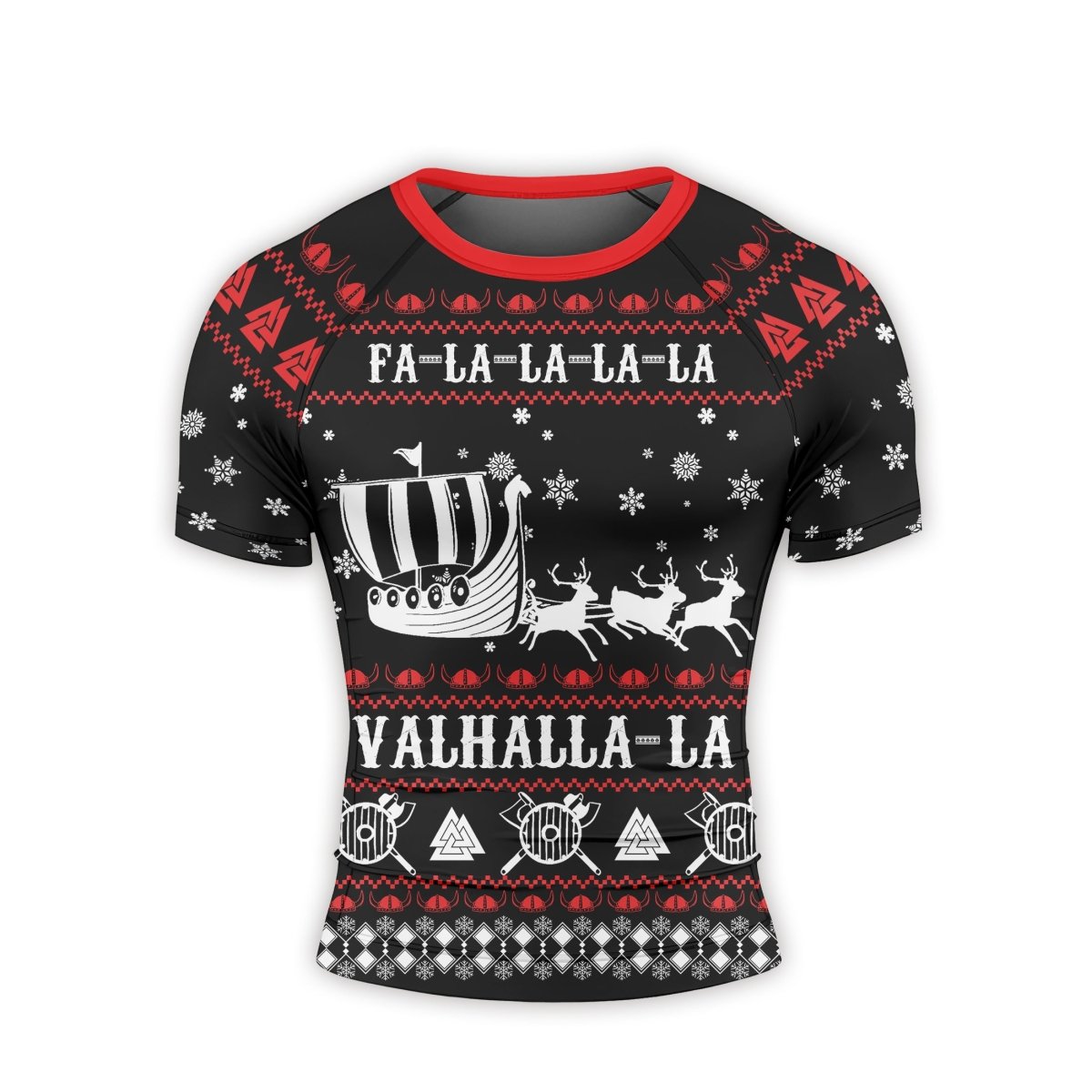 Viking Santa's Sleigh Men's Short Sleeve Rash Guard - BattleFitGear