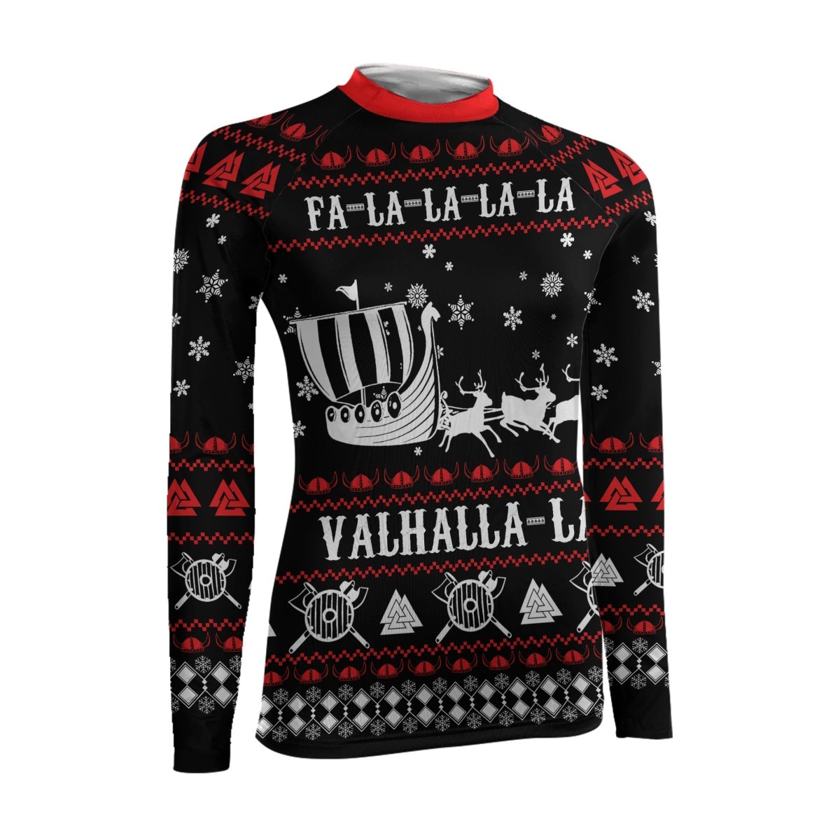 Viking Santa's Sleigh Women's Long Sleeve Rash Guard - BattleFitGear