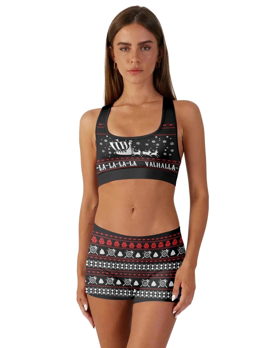 Viking Santa's Sleigh Women's Padded Sports Bra - BattleFitGear