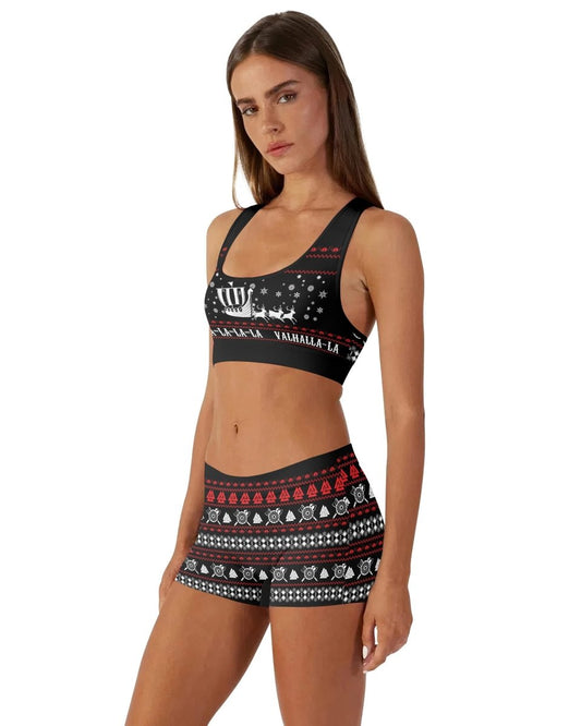 Viking Santa's Sleigh Women's Padded Sports Bra - BattleFitGear
