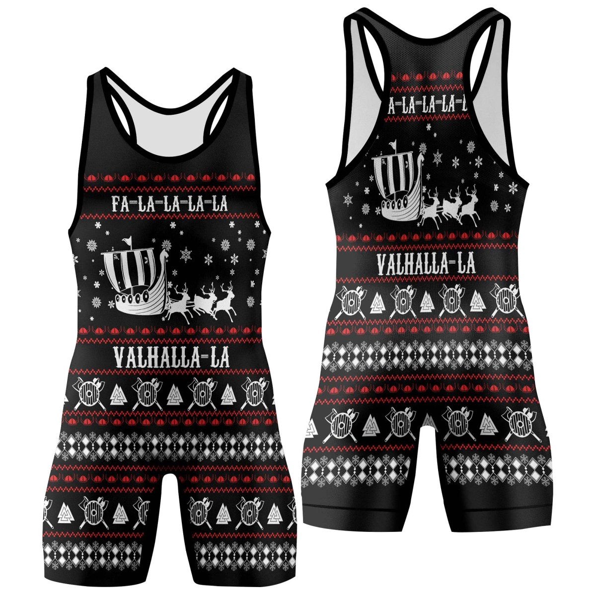 Viking Santa's Sleigh Wrestling Singlets - BattleFitGear