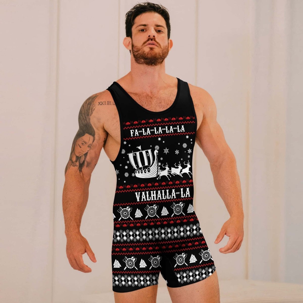 Viking Santa's Sleigh Wrestling Singlets - BattleFitGear
