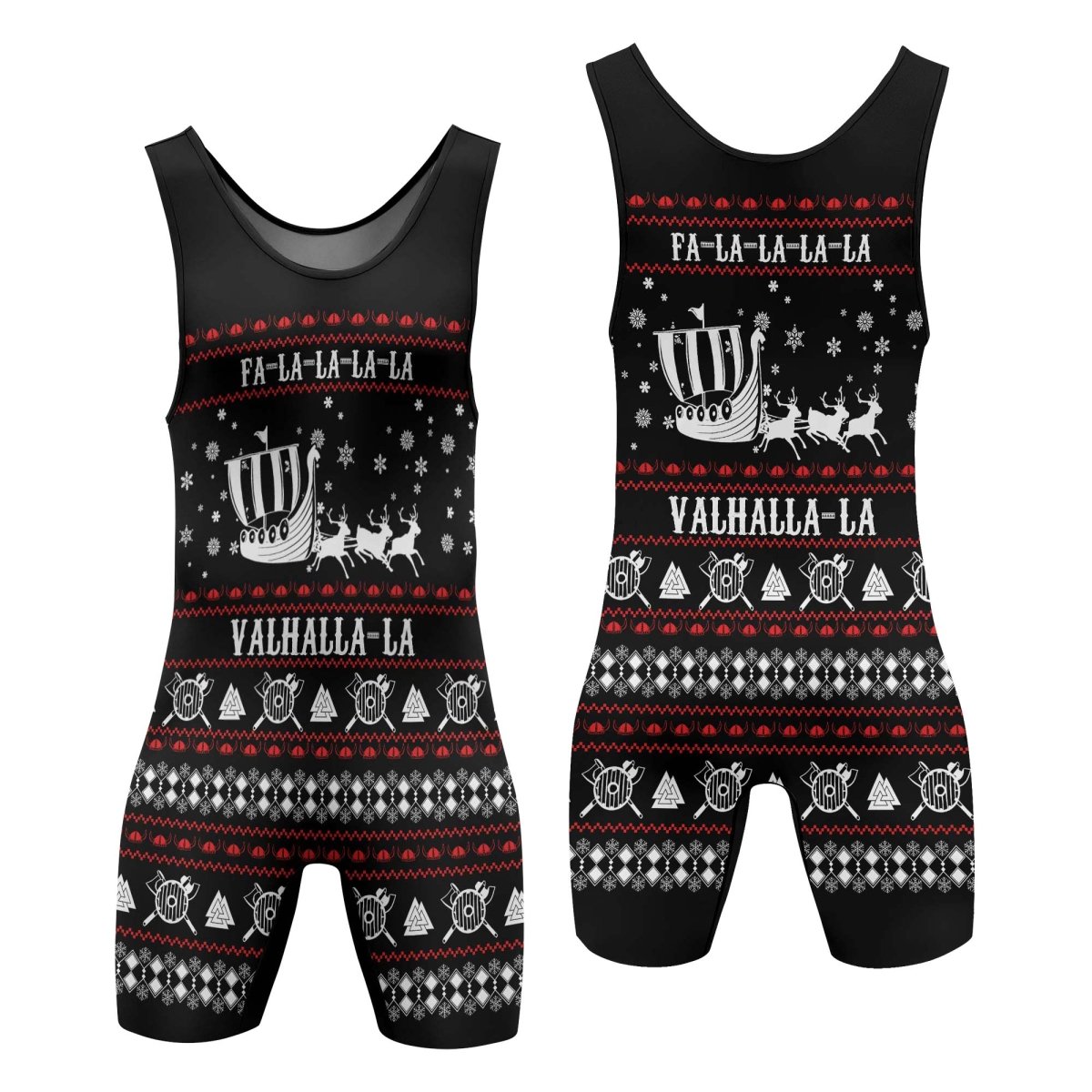 Viking Santa's Sleigh Wrestling Singlets - BattleFitGear