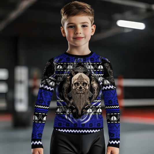 Viking Skull Inside Kids Rash Guard - BattleFitGear
