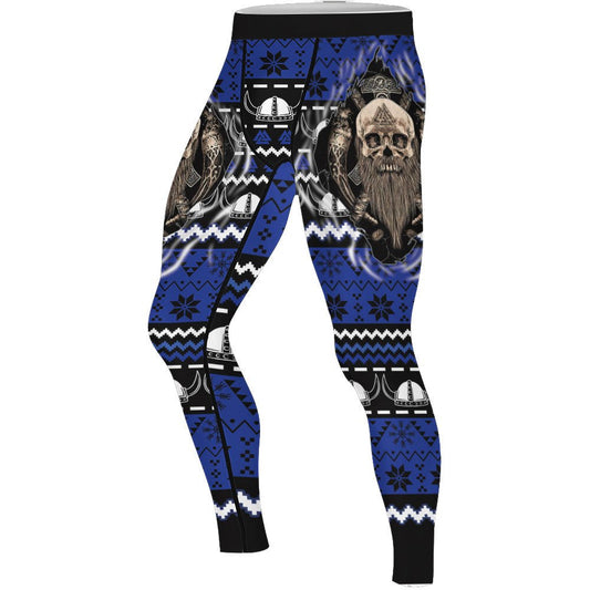Viking Skull Inside Men's Compression Leggings - BattleFitGear
