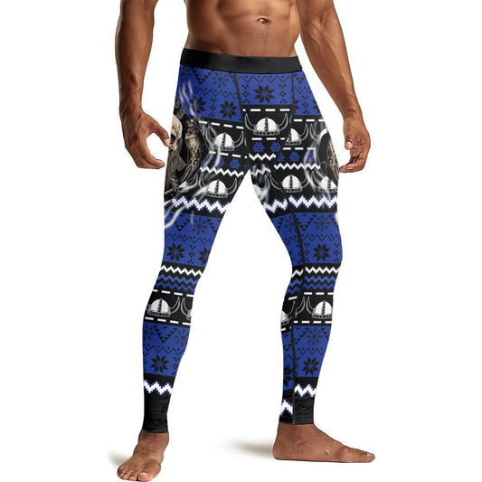 Viking Skull Inside Men's Compression Leggings - BattleFitGear
