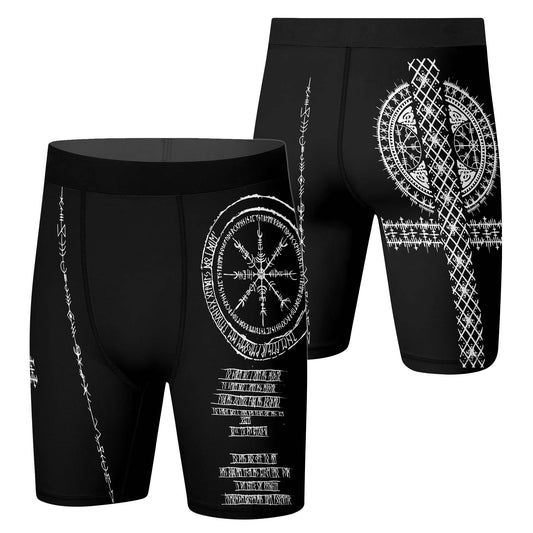 Vikings Shield Runes Compression Shorts