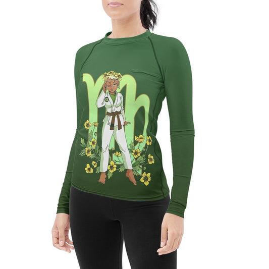 Virgo Zodiac Mom Women's Long Sleeve Rash Guard - BattleFitGear