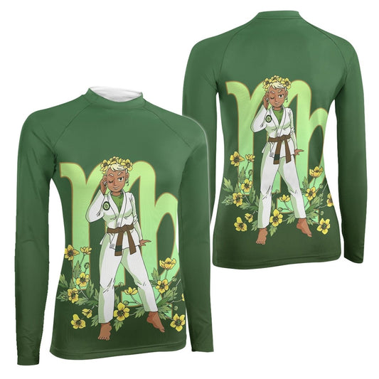 Virgo Zodiac Mom Women's Long Sleeve Rash Guard - BattleFitGear