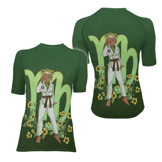 Virgo Zodiac Mom Women's Short Sleeve Rash Guard - BattleFitGear