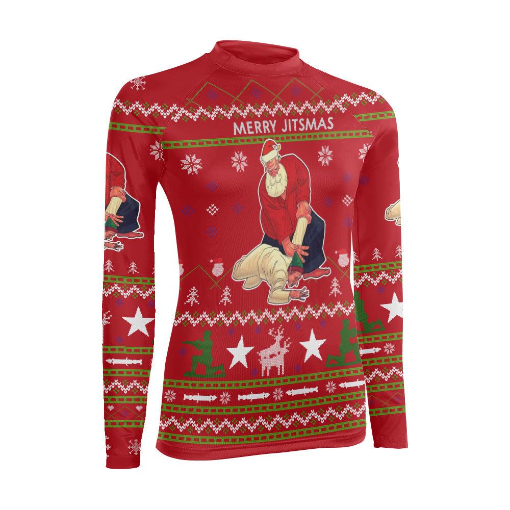Santa Merry Jitsmas Women's Long Sleeve Rash Guard
