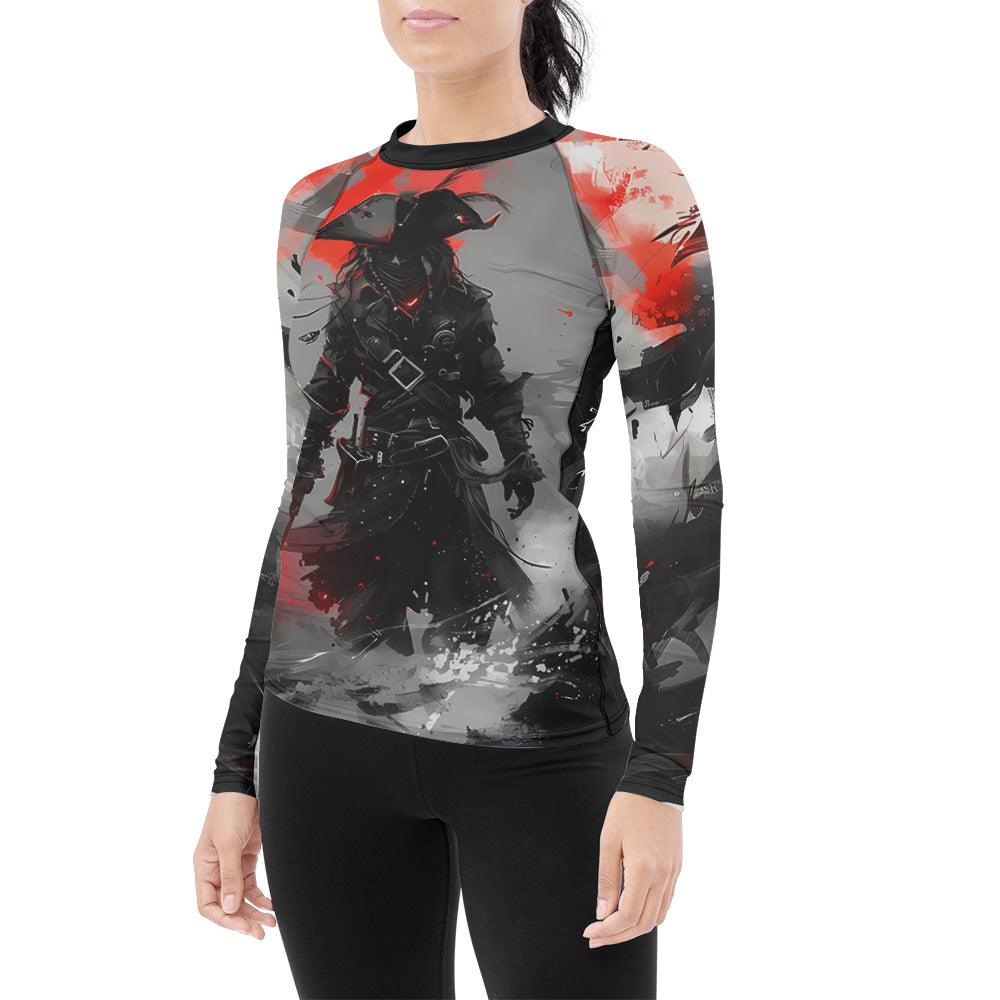 Shadow Pirate Caribbean Women's Long Sleeve Rash Guard