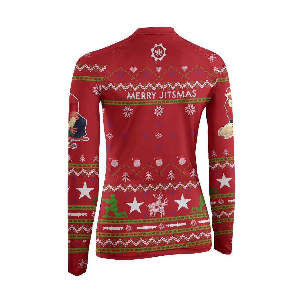Santa Merry Jitsmas Women's Long Sleeve Rash Guard