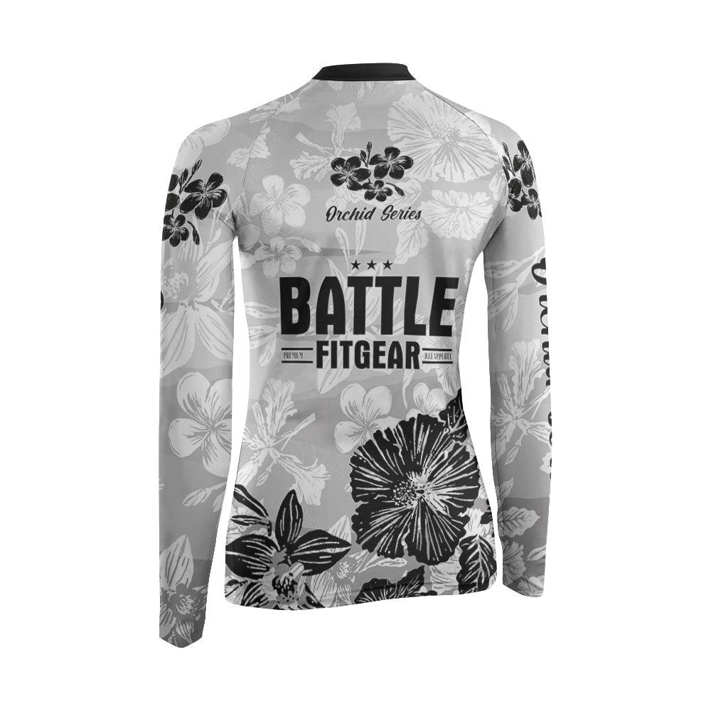 Orchid Series Viking White Heart Pattern Women's Long Sleeve Rash Guard