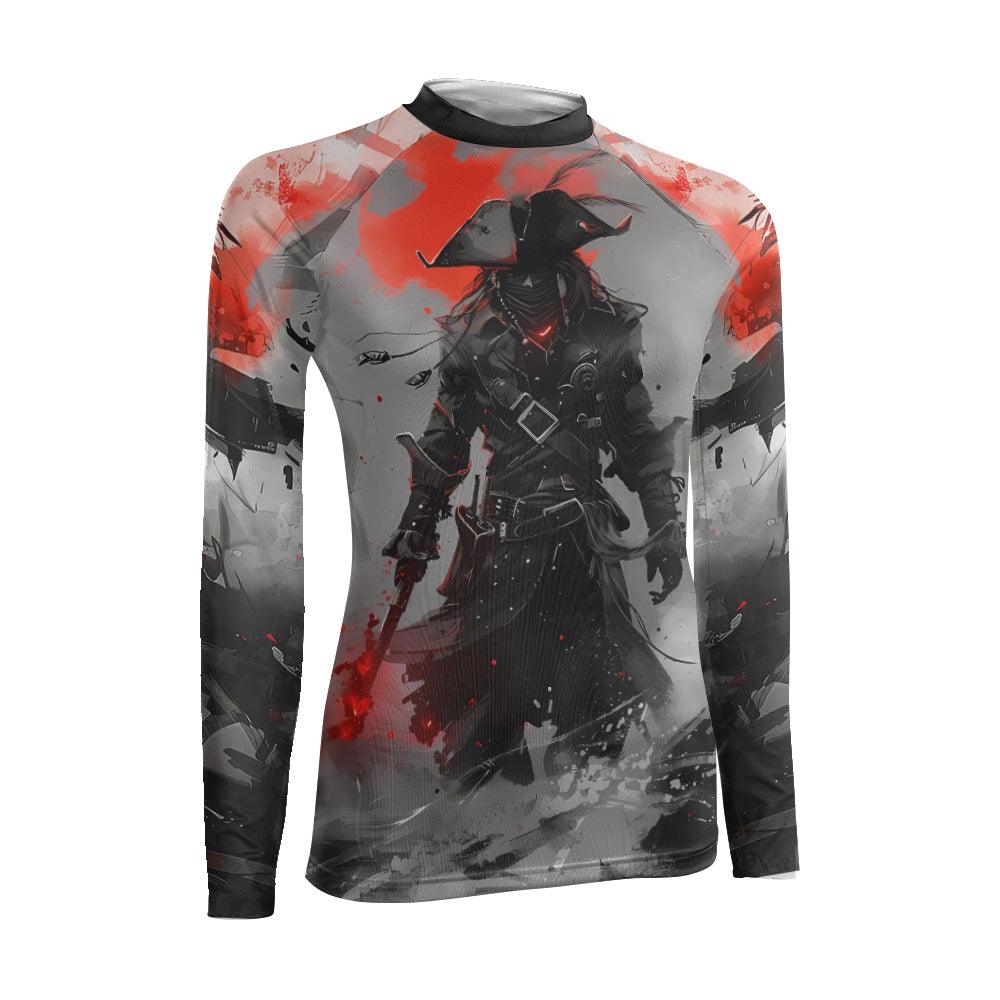 Shadow Pirate Caribbean Women's Long Sleeve Rash Guard