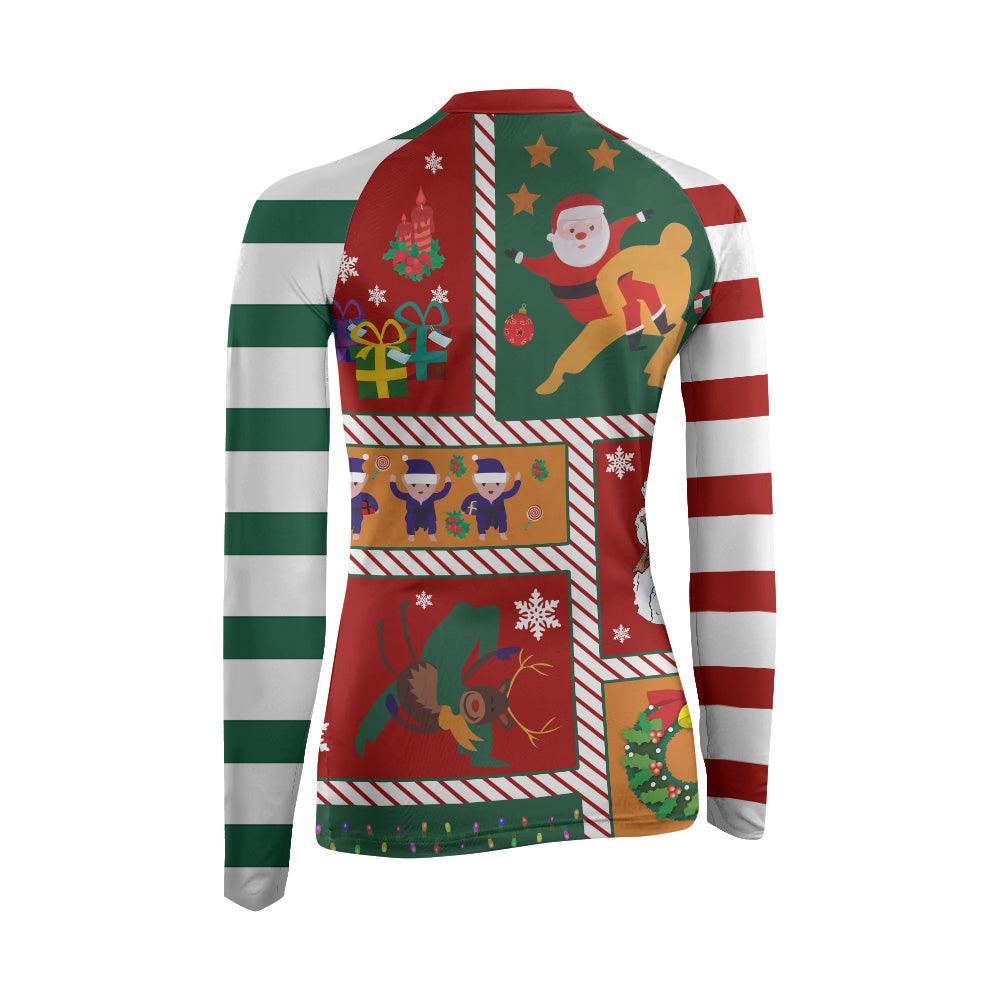 Jiu Jitsu Christmas Women's Long Sleeve Rash Guard