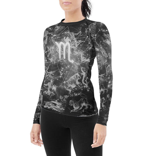 Personalized Zodiac Scorpio Women's Long Sleeve Rash Guard