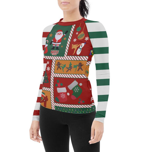 Jiu Jitsu Christmas Women's Long Sleeve Rash Guard