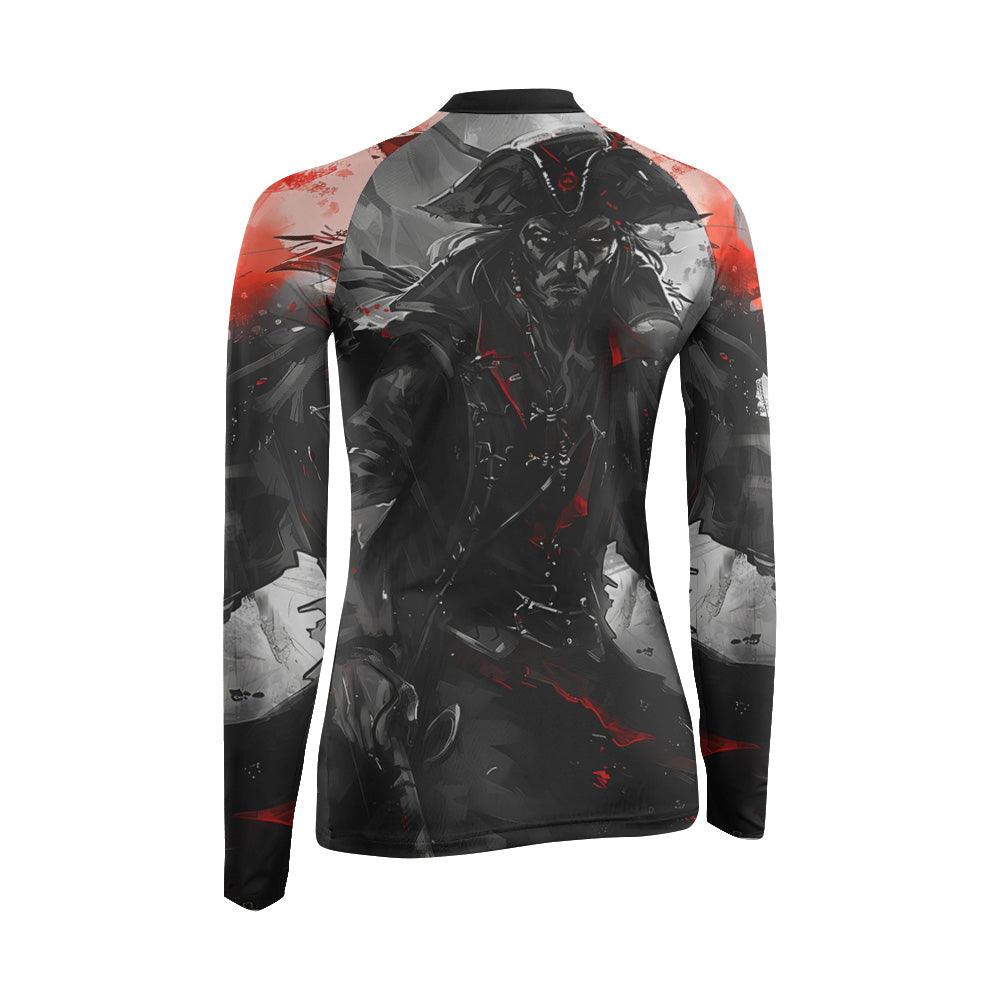 Shadow Pirate Caribbean Women's Long Sleeve Rash Guard