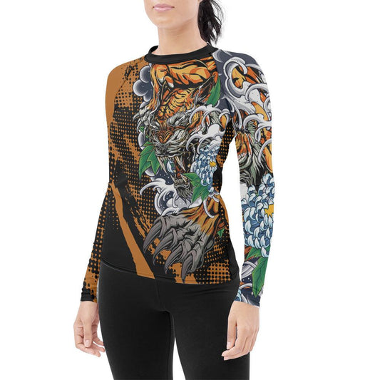Flower Tiger Women's Long Sleeve Rash Guard