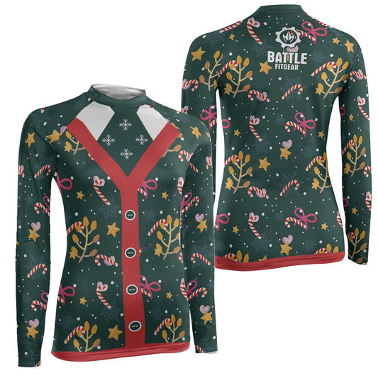 Merry Xmas Women's Long Sleeve Rash Guard