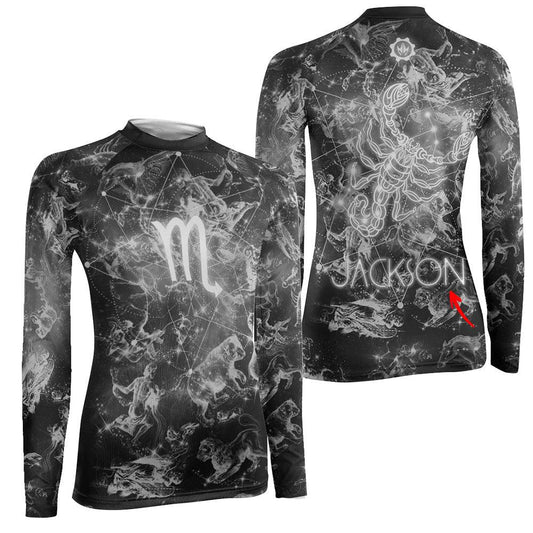 Personalized Zodiac Scorpio Women's Long Sleeve Rash Guard