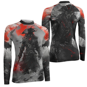 Shadow Pirate Caribbean Women's Long Sleeve Rash Guard