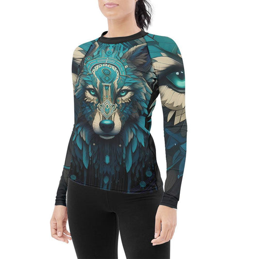 Wolf Tribal Women's Long Sleeve Rash Guard