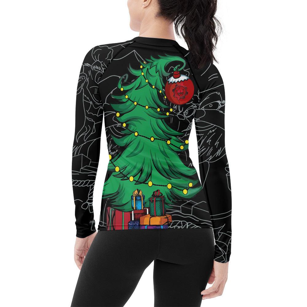 Grinch Christmas Women's Long Sleeve Rash Guard - BattleFitGear