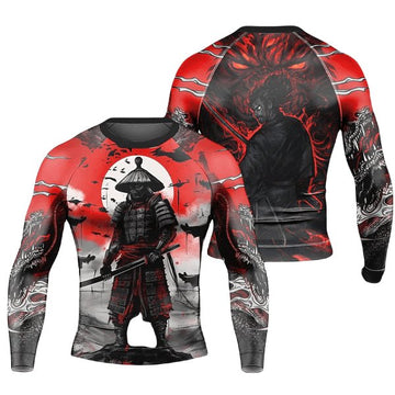 Samurai Style: Elegance and Freedom on Sleeveless Hoodie, Shorts and Rashguard - BattleFitGear