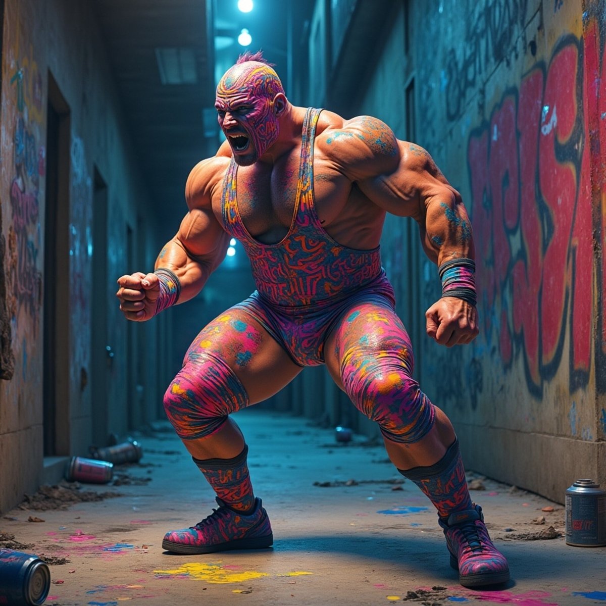 Wrestling Singlet HQ Graffiti Grapplers: Street-Art Singlets Lighting Up Urban Showcases - BattleFitGear