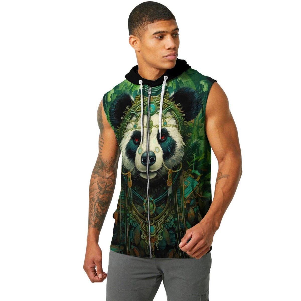 Native Panda Sleeveless Pullover & Zip Hoodie - BattleFitGear