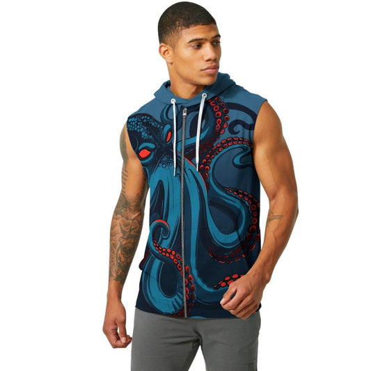 Dark Sea Octopus Sleeveless Pullover & Zip Hoodie - BattleFitGear