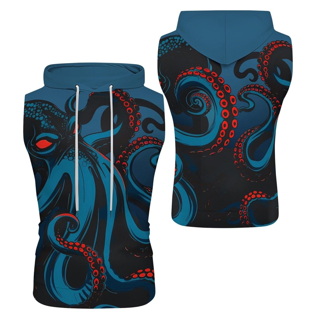 Dark Sea Octopus Sleeveless Pullover & Zip Hoodie - BattleFitGear