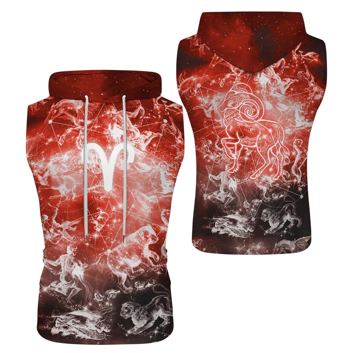 Zodiac Aries Sleeveless Pullover & Zip Hoodie - BattleFitGear