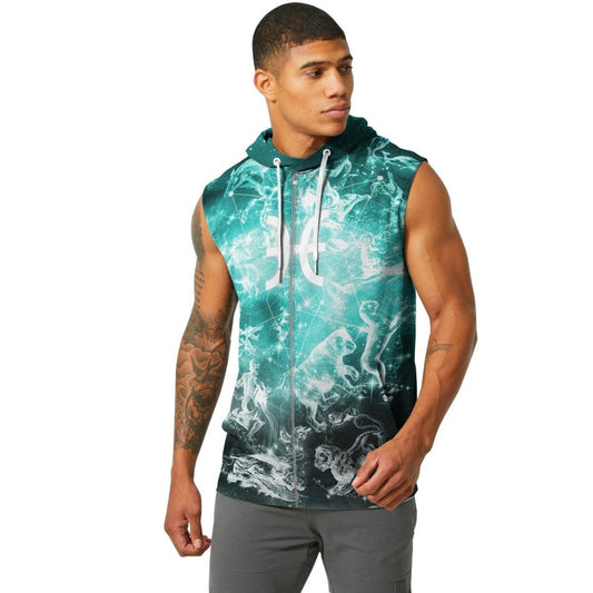 Zodiac Pisces Sleeveless Pullover & Zip Hoodie - BattleFitGear