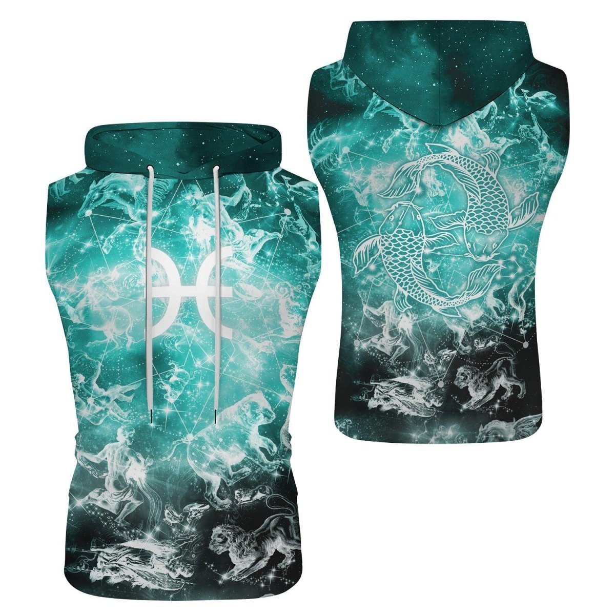 Zodiac Pisces Sleeveless Pullover & Zip Hoodie - BattleFitGear