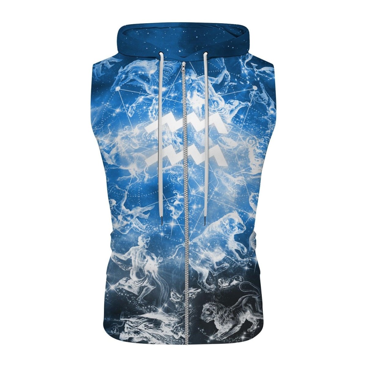 Zodiac Aquarius Sleeveless Pullover & Zip Hoodie - BattleFitGear