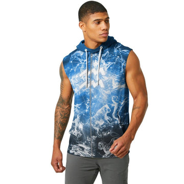 Zodiac Aquarius Sleeveless Pullover & Zip Hoodie - BattleFitGear