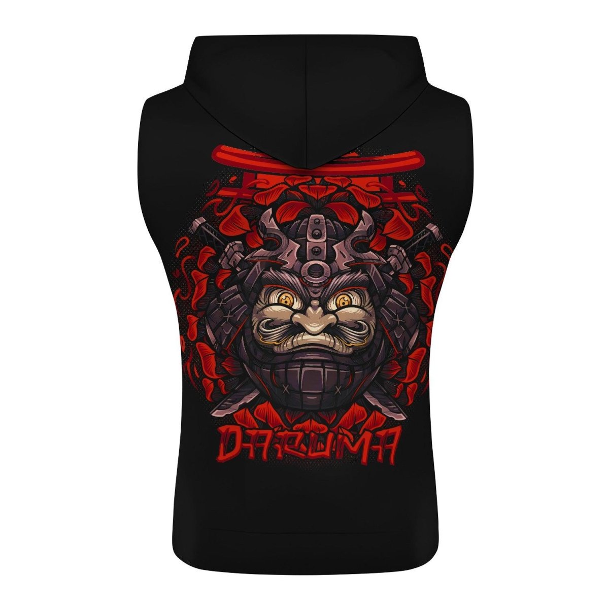 Japanese Daruma Sleeveless Pullover & Zip Hoodie - BattleFitGear